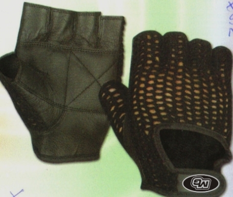 Rękawiczki krótkie palce szydełkowane czarne S